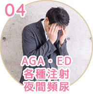 AGA・ED・各種注射・頻尿